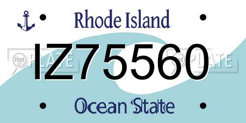 IZ75560 Rhode Island License Plate