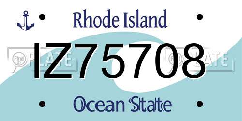 IZ75708 Rhode Island License Plate