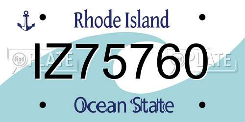IZ75760 Rhode Island License Plate