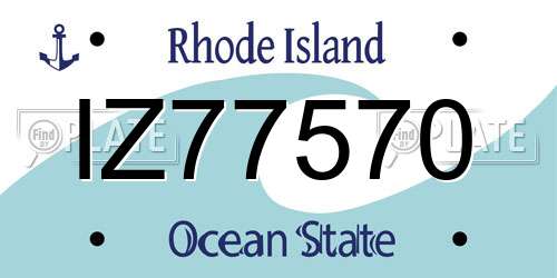 IZ77570 Rhode Island License Plate