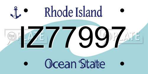 IZ77997 Rhode Island License Plate