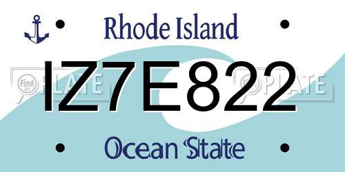 IZ7E822 Rhode Island License Plate