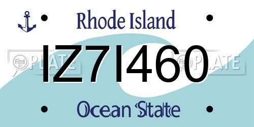 IZ7I460 Rhode Island License Plate