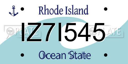 IZ7I545 Rhode Island License Plate