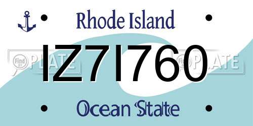 IZ7I760 Rhode Island License Plate