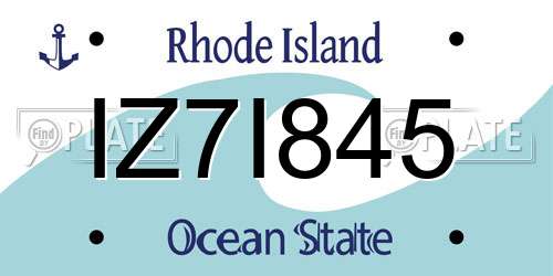 IZ7I845 Rhode Island License Plate