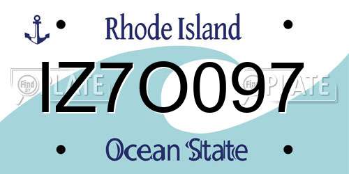 IZ7O097 Rhode Island License Plate