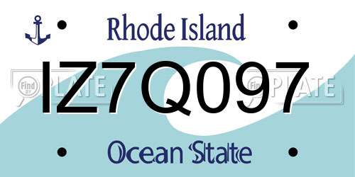 IZ7Q097 Rhode Island License Plate