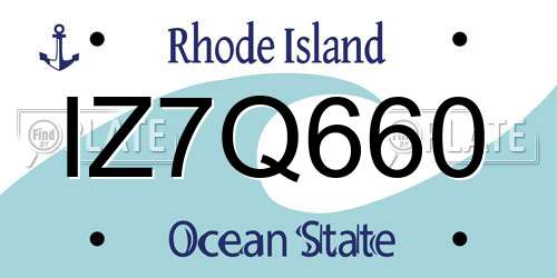 IZ7Q660 Rhode Island License Plate