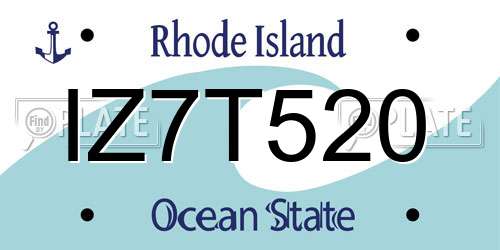 IZ7T520 Rhode Island License Plate