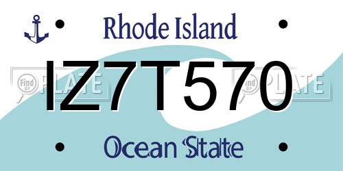 IZ7T570 Rhode Island License Plate
