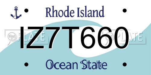 IZ7T660 Rhode Island License Plate