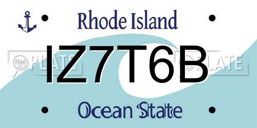 IZ7T6B Rhode Island License Plate