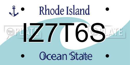 IZ7T6S Rhode Island License Plate