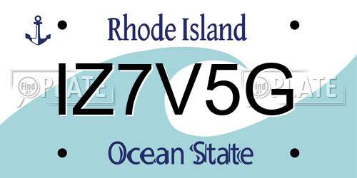 IZ7V5G Rhode Island License Plate