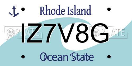 IZ7V8G Rhode Island License Plate