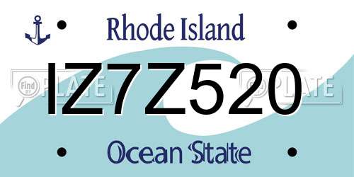 IZ7Z520 Rhode Island License Plate