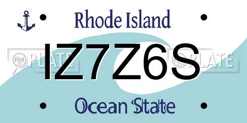 IZ7Z6S Rhode Island License Plate