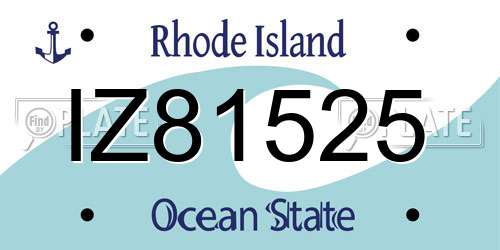IZ81525 Rhode Island License Plate