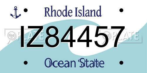 IZ84457 Rhode Island License Plate