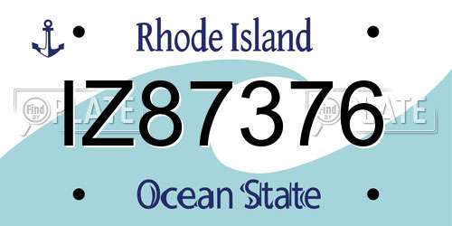 IZ87376 Rhode Island License Plate