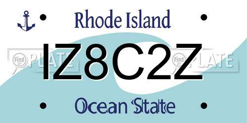 IZ8C2Z Rhode Island License Plate