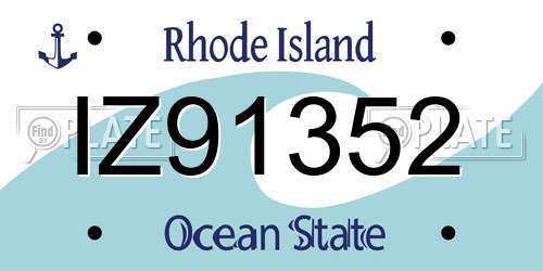IZ91352 Rhode Island License Plate