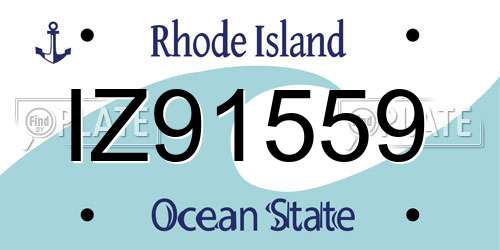 IZ91559 Rhode Island License Plate