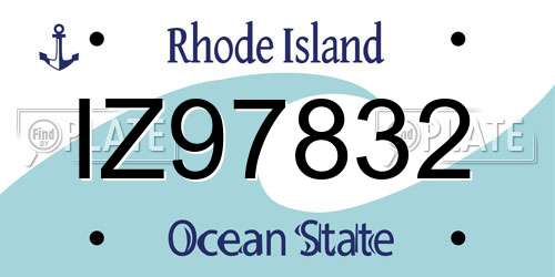 IZ97832 Rhode Island License Plate
