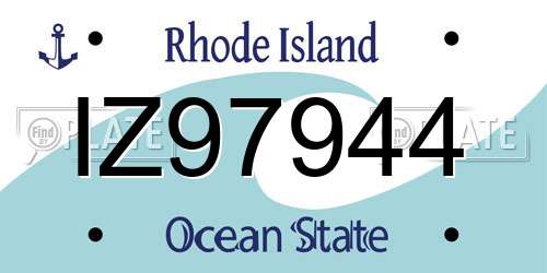 IZ97944 Rhode Island License Plate