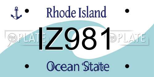 IZ981 Rhode Island License Plate