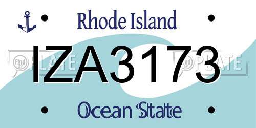 IZA3173 Rhode Island License Plate
