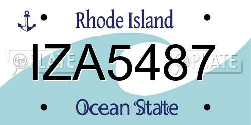 IZA5487 Rhode Island License Plate