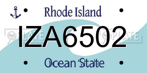 IZA6502 Rhode Island License Plate