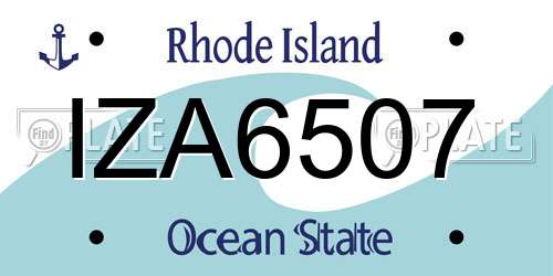 IZA6507 Rhode Island License Plate
