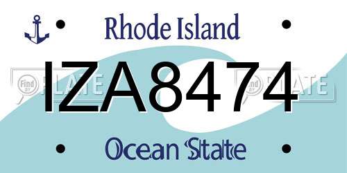 IZA8474 Rhode Island License Plate