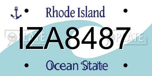 IZA8487 Rhode Island License Plate