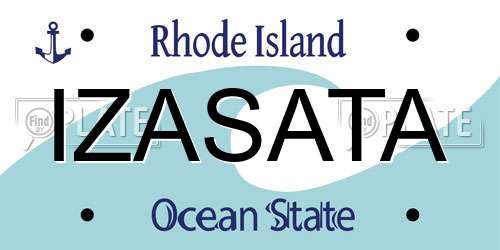 IZASATA Rhode Island License Plate
