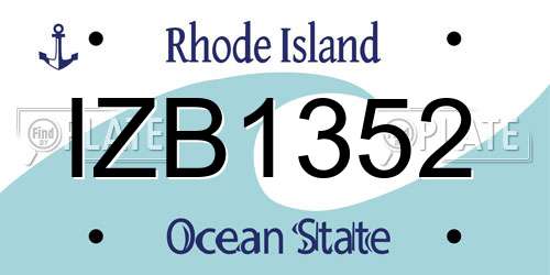 IZB1352 Rhode Island License Plate