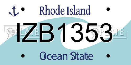 IZB1353 Rhode Island License Plate