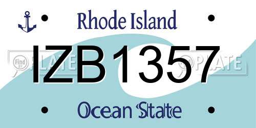 IZB1357 Rhode Island License Plate