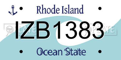 IZB1383 Rhode Island License Plate