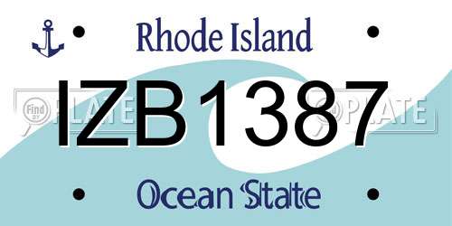 IZB1387 Rhode Island License Plate
