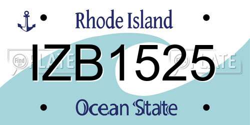 IZB1525 Rhode Island License Plate