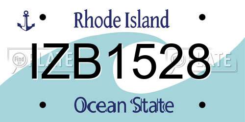 IZB1528 Rhode Island License Plate