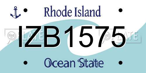 IZB1575 Rhode Island License Plate