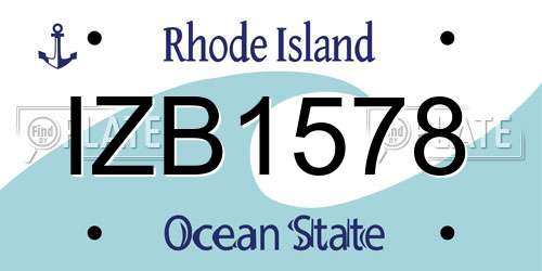IZB1578 Rhode Island License Plate