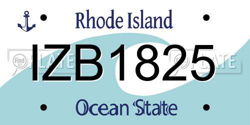 IZB1825 Rhode Island License Plate