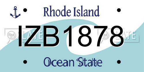 IZB1878 Rhode Island License Plate
