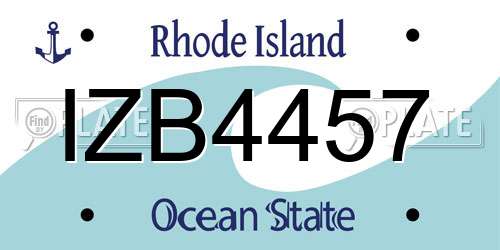 IZB4457 Rhode Island License Plate